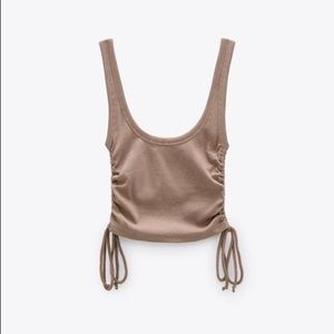 ZARA Ruched Ribbed Tank Top • BNWT